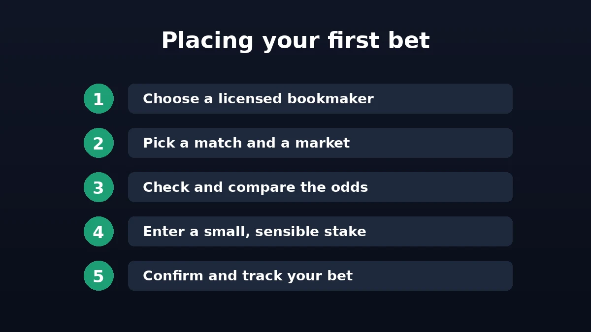 Step by step guide to placing your first football bet